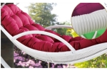 Premium Indoor Outdoor PE Rattan White Day Bed Style Hanging Chair Swing