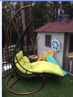 PE ratten hanging egg chair with Cushion Stand Mermaid Daybed Sunlounge Sold Out