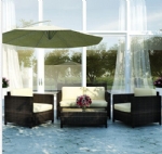 4 Piece Pc PE Wicker Outdoor Sofa Lounge Table Furniture Set Setting