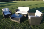New PE Wicker Rattan Outdoor Furniture Lounge Sofa Setting Table Chair Aluminium