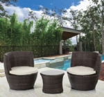 NEW 3 Piece Rattan Outdoor Garden Sofa Set, Aluminium and Flat PE Rattan Frame