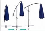 NEW Blue 3m Outdoor Umbrella Metal Cantilever Deck Patio w/Base
