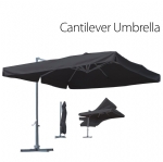 Aluminium Outdoor Garden Patio 3 M Cantilever Umbrella Market Shade with Base