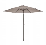 New CREAM BEIGE Outdoor Large 6 Rib Market Umbrella Steel 2.7m Diam with Crank